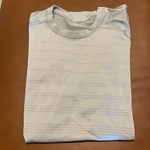Lululemon workout shirt striped gray